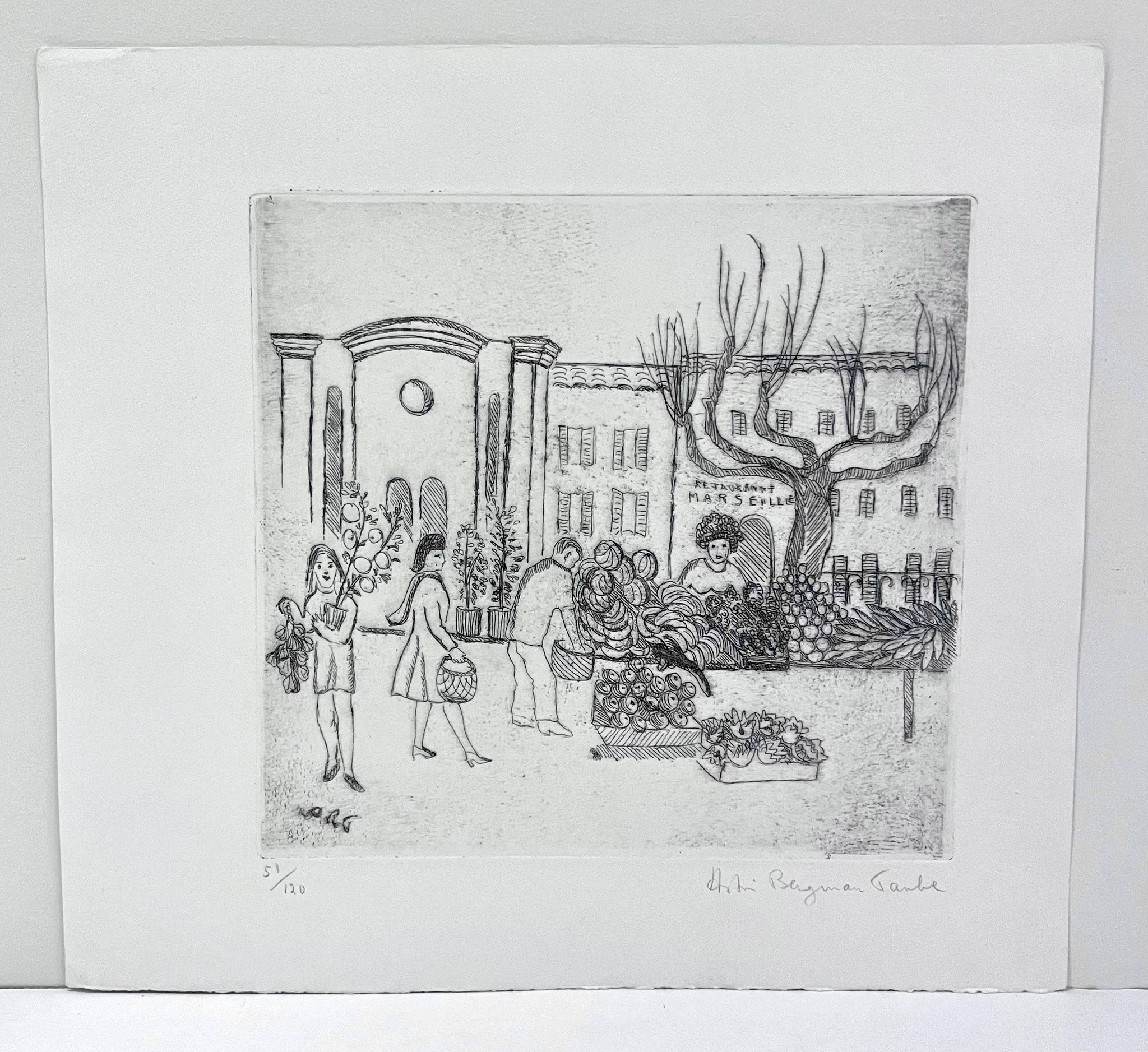 Etsning av Astri Bergman Taube. 42,5x39 cm