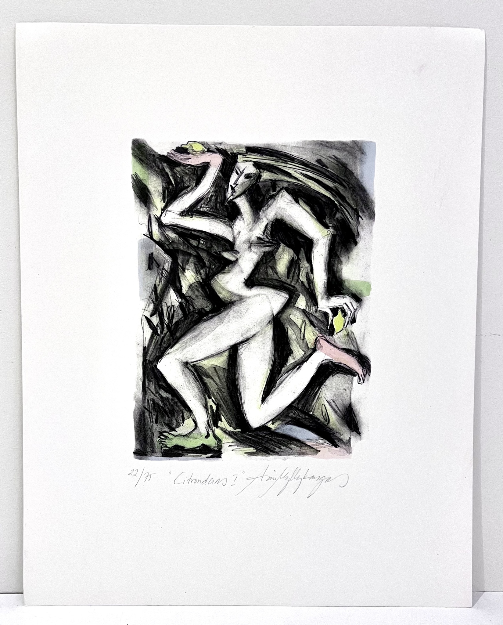 "Citrondans I" Etsning av Aino Myllykangas. 31x42 cm