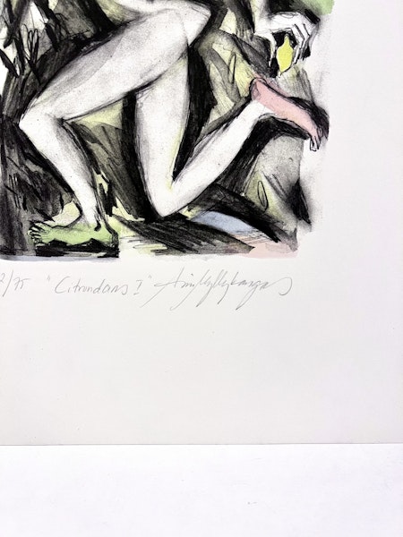 "Citrondans I" Etsning av Aino Myllykangas. 31x42 cm