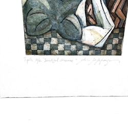 "Beautiful Dreamer" Etsning av Aino Myllykangas. 28,5x34,5