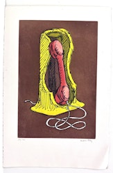 "Le téléphone rose (1976)" Etsning/Aquatint av Man Ray,  37x50 cm