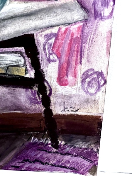 "Finrummet" Akvarell av Evy Låås. 46,5x38 cm