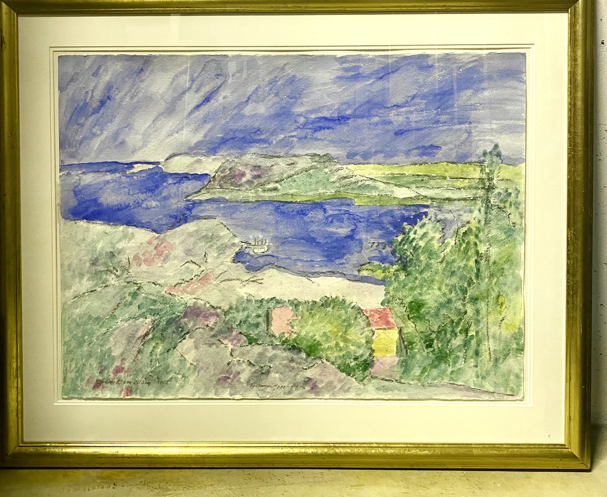 "Högsommar " Akvarell av Irene K:son Ullberg. 90x72 cm