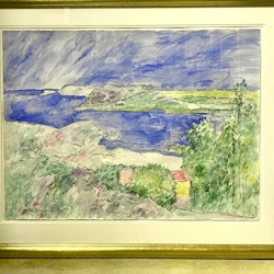 "Högsommar " Akvarell av Irene K:son Ullberg. 90x72 cm