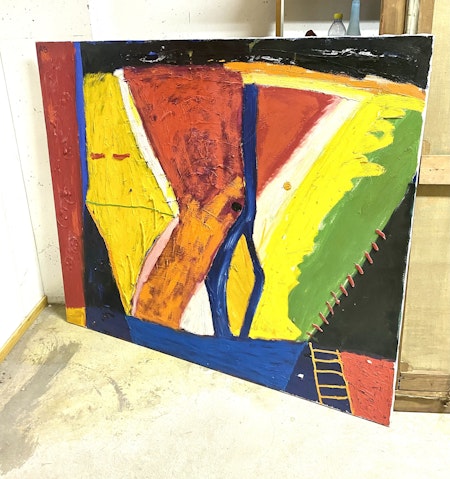 "Flört" Olja på duk av Agneta Granstad. 134x116 cm