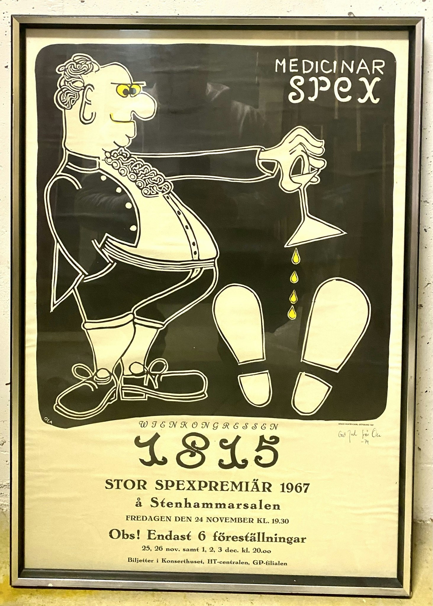 "MedicinarSPEX Wienkongressen 1967". Inramad affisch 52x76 cm