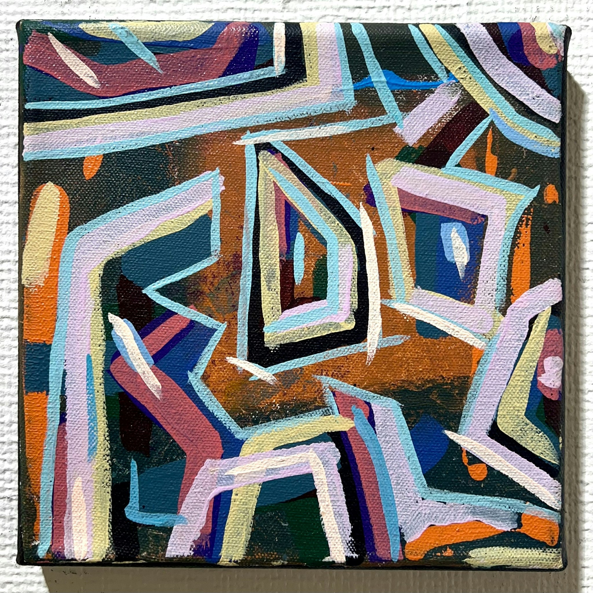 "N4" Akryl på duk av Guido Bajas. 20x20cm