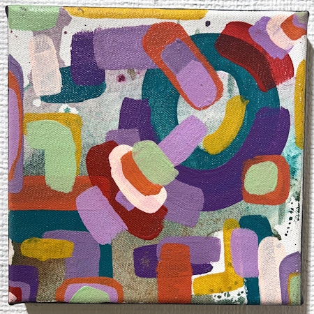 "De Sombras y fragmentos 1" Akryl på duk av Guido Bajas. 20x20cm