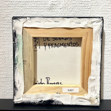 "De Sombras y fragmentos 1" Akryl på duk av Guido Bajas. 20x20cm