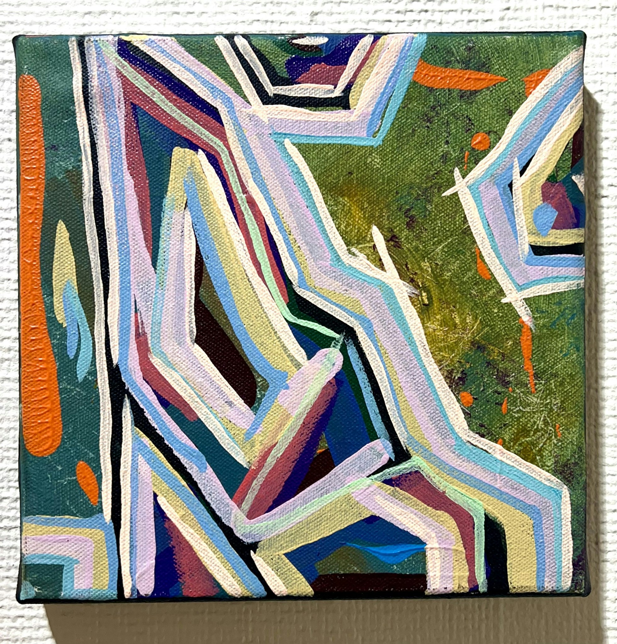 "N5" Akryl på duk av Guido Bajas. 20x20cm