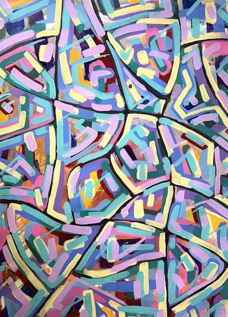 "Paisaje Sonoro 1" Akryl på duk av Guido Bajas. 70x90 cm