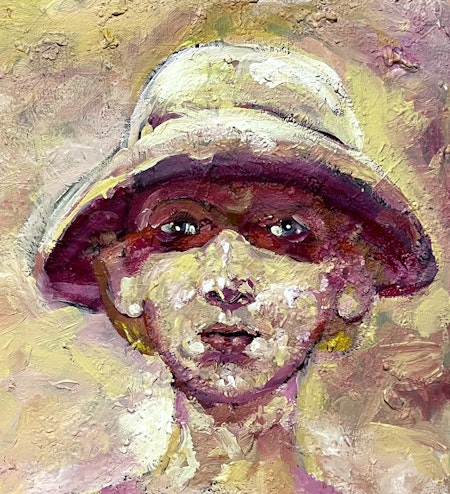 "Conversation" Originalmålning av Mensur Beslagic. 50x50 cm