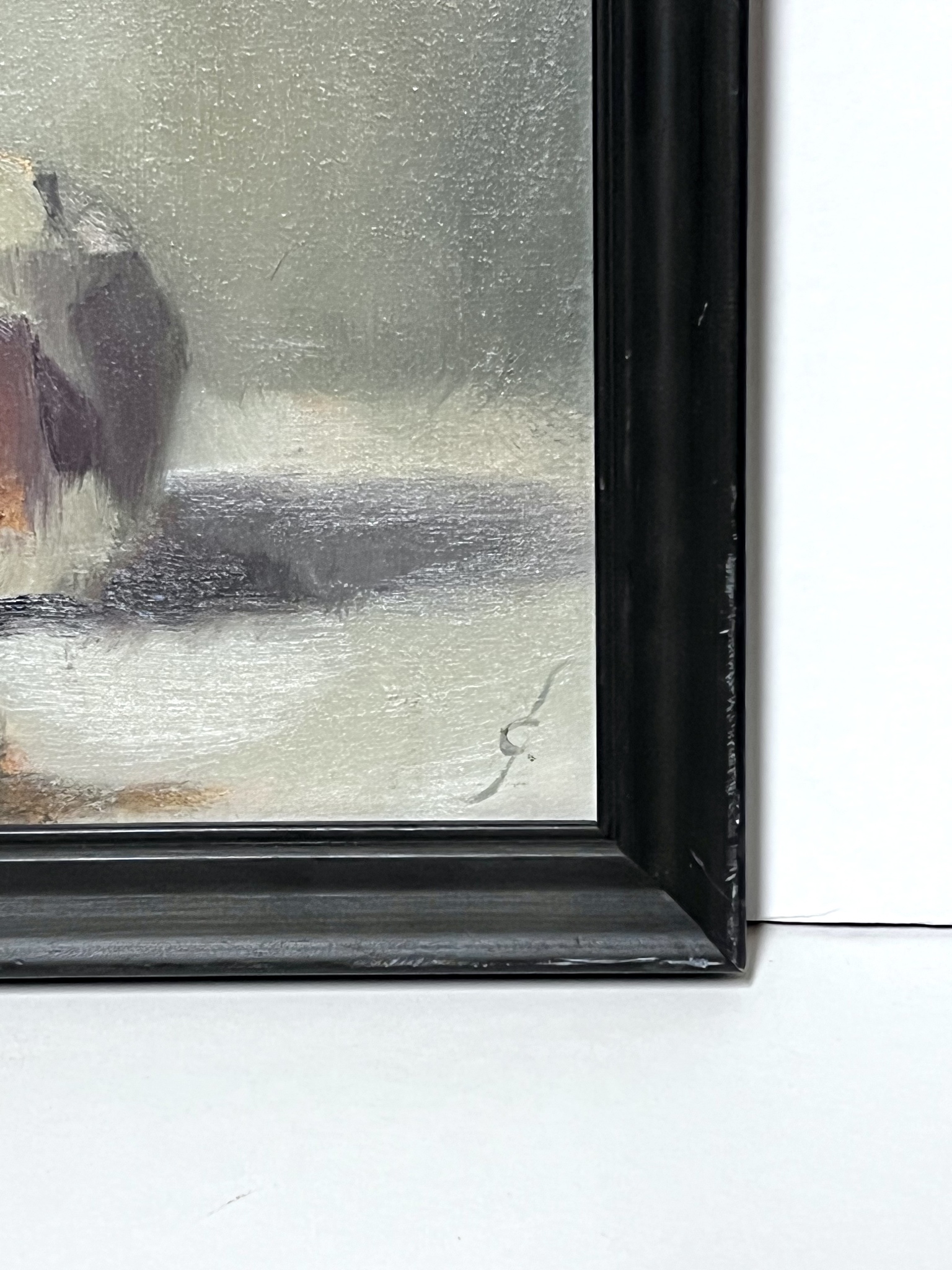 "Stilleben med vitlök" Olja på duk av Gustav Sundin. 45x29,5 cm