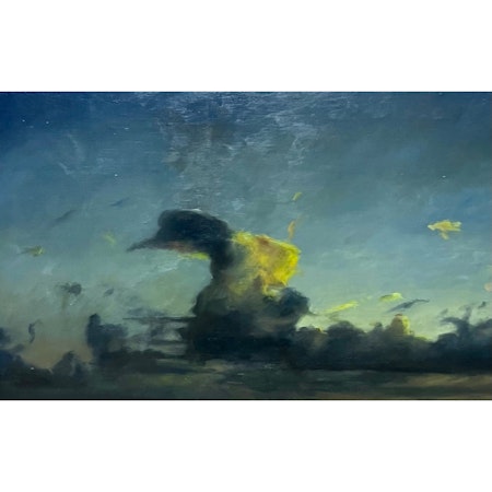 "Moln" Olja på duk av Martin Watsfeldt. 58x37,5 cm