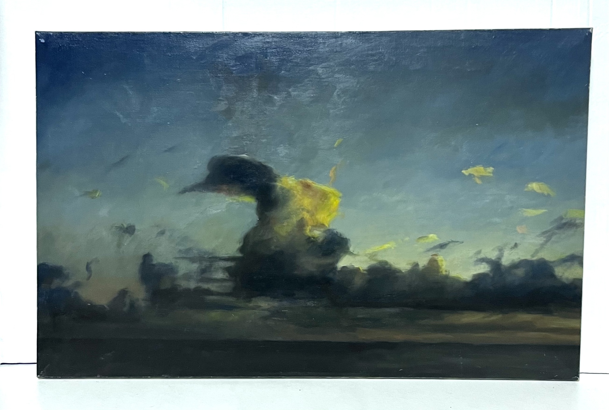 "Moln" Olja på duk av Martin Watsfeldt. 58x37,5 cm