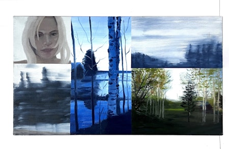 ”Solnedgång” Olja på duk av Mikael Dysholm. 37x65 cm