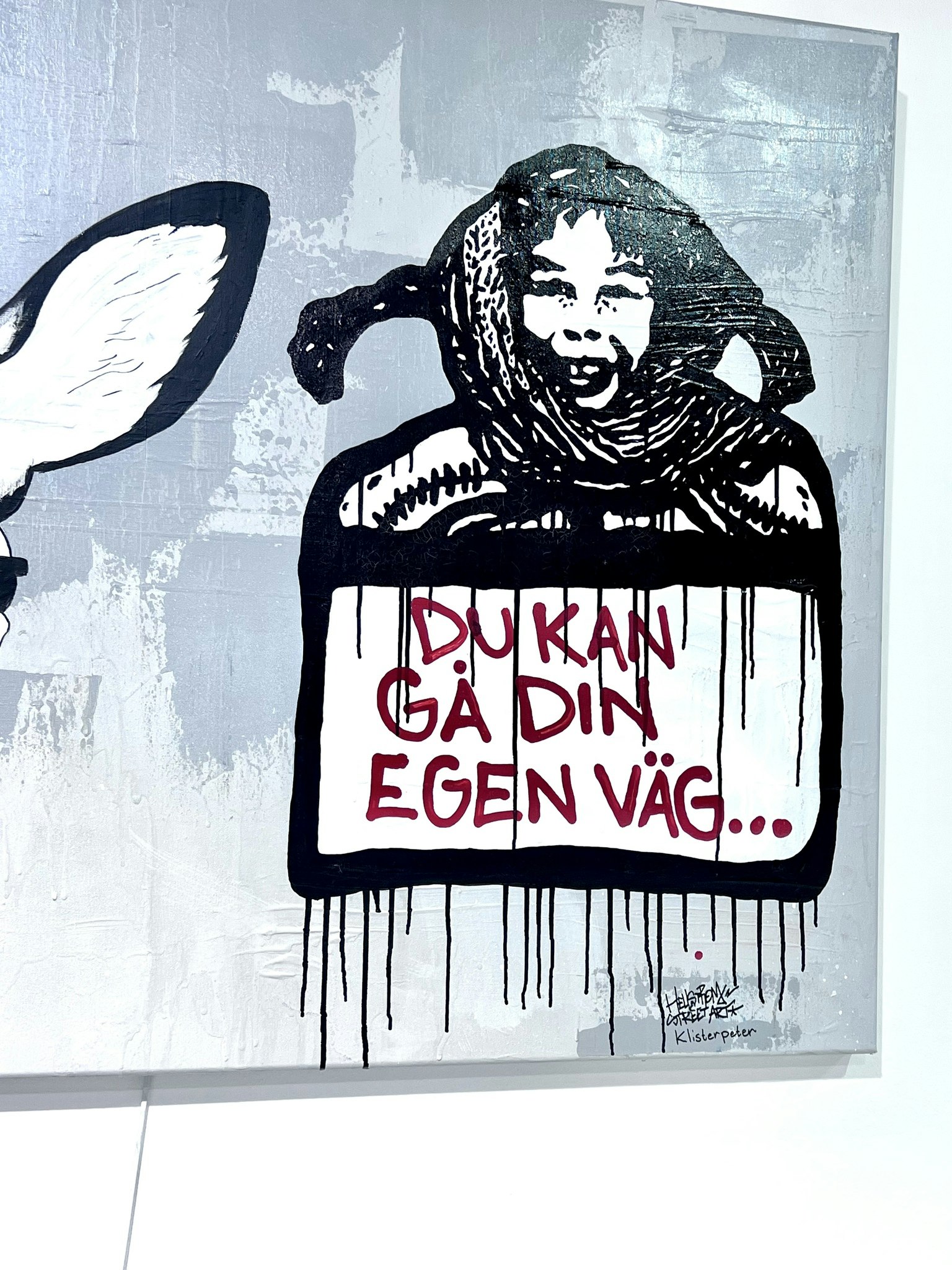 "Du kan gå din egen väg” original av Hellstrom Street Art & KP Klister-Peter. 115x90 cm