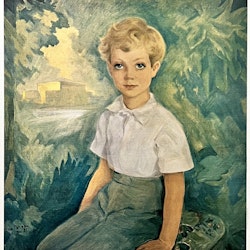 Einar Nerman, färglitografi, signerad, Ur serien "Barn"