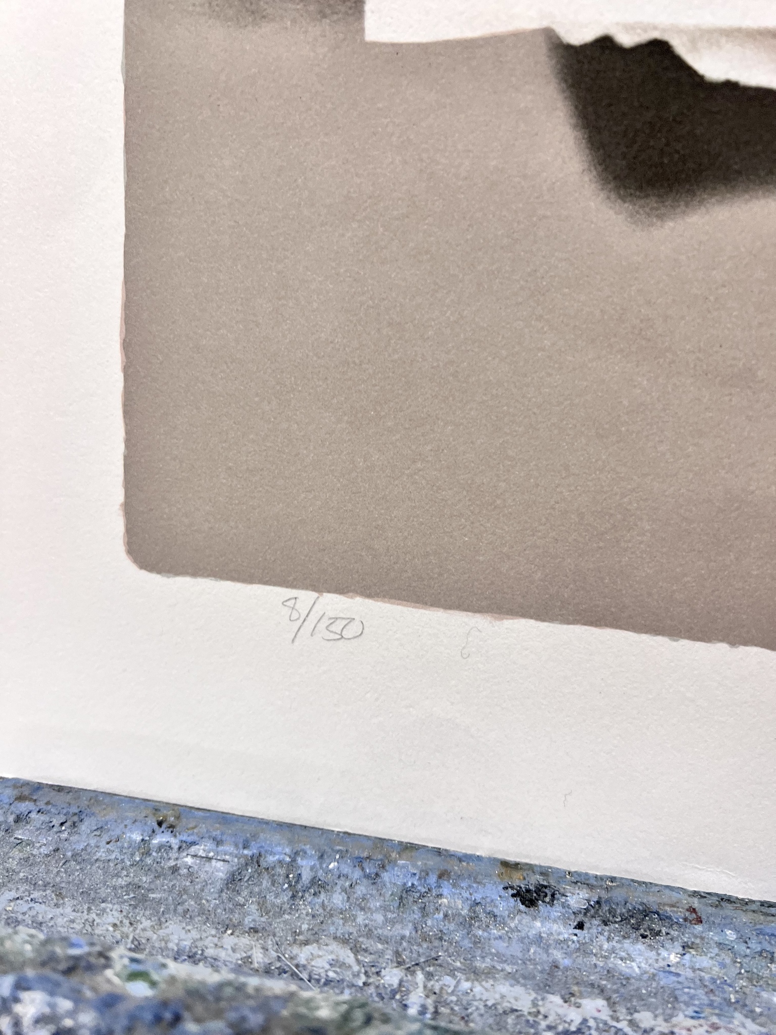 Yrjö Edelman, färglitografi, signerad och numrerad 8/250  "Paper object", bladstorlek 86 x 61 cm.