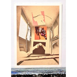 Ariel-Ben David, färglitografi, "Ängslan", bladstorlek 46x62 cm.