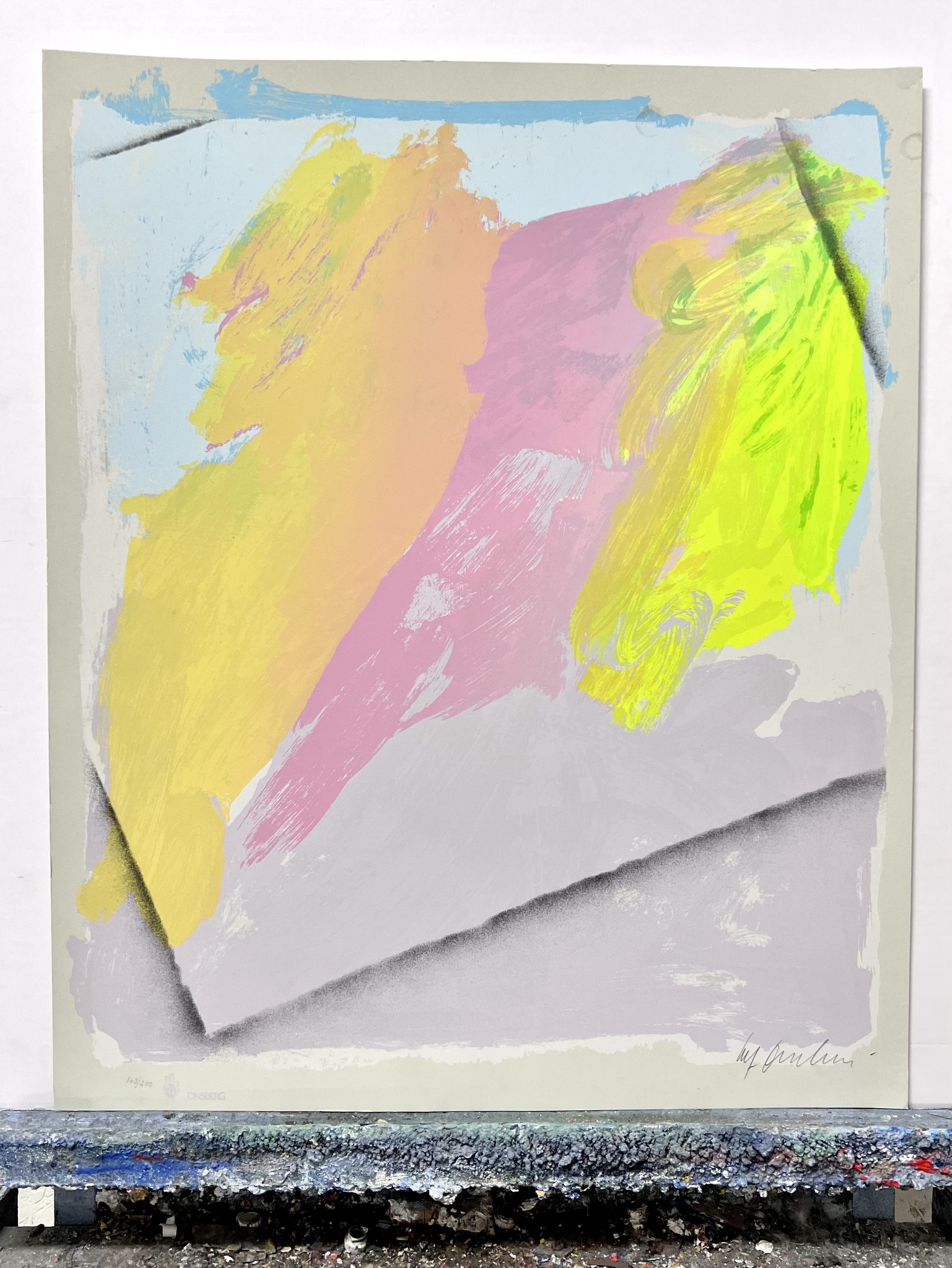 Ulf Onsberg,  färgseriegrafi, Komposition, bladstorlek 63 x 75 cm.