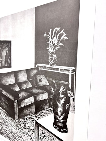Kent Lindholm, litografi, signerad  Ur sviten "Suite of rooms", 49 x 69 cm.