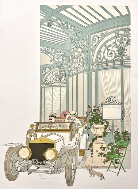 Philippe Henri Noyer, färglitografi, "La Grande Cuseack"", bladstorlek 65 x 89 cm.