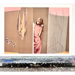 Ariel-Ben David, färglitografi, "Flicka", bladstorlek 56 x 79 cm.