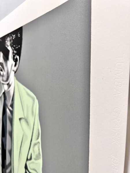 Thomas Hafström, färglitografi, "Mr X, Green" 60 x 74 cm.