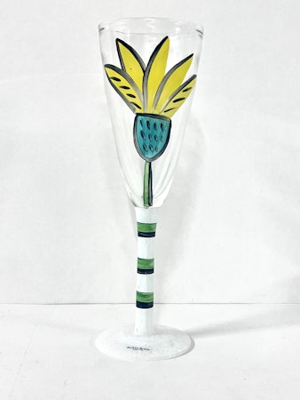 Ulrica Hydman-Vallien:  Pokal, Glasobjekt. Edition 1000. H. 26 cm