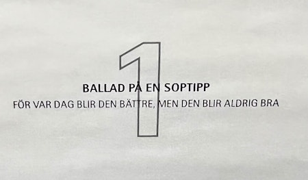 Jussi Taipaleenmäki, Litografi, "Ballad på en soptipp" 56 x 43,5 cm