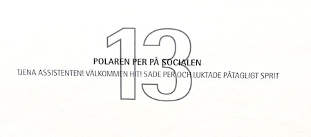 Jussi Taipaleenmäki, Litografi, "Polaren Pär på socialen" 56 x 43,5 cm