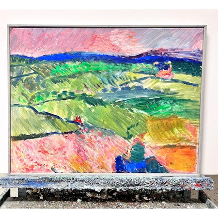 "Bohusläns inland" Olja på duk av Irene K:son Ullberg.  67 x 53 cm.