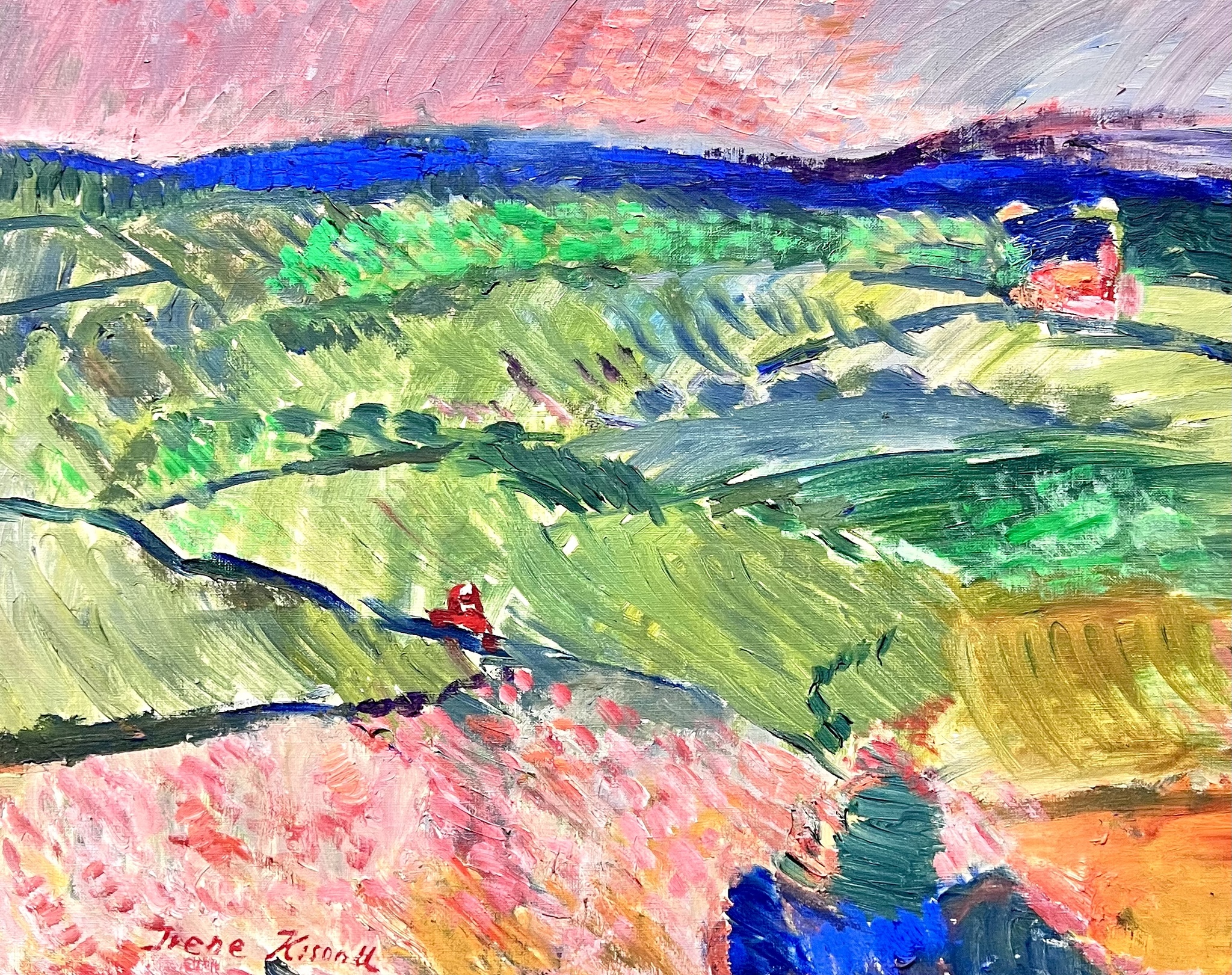 "Bohusläns inland" Olja på duk av Irene K:son Ullberg.  67 x 53 cm.