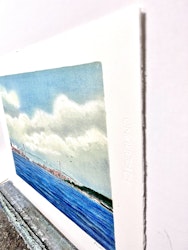 Arnold Lindblom, färglitografi, "Göteborgs hamninlopp" 55,5x43 cm