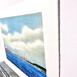 Arnold Lindblom, färglitografi, "Göteborgs hamninlopp" 55,5x43 cm