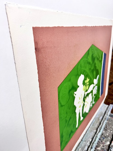 Milvia Maglione, färglitografi, 56 x 79 cm.