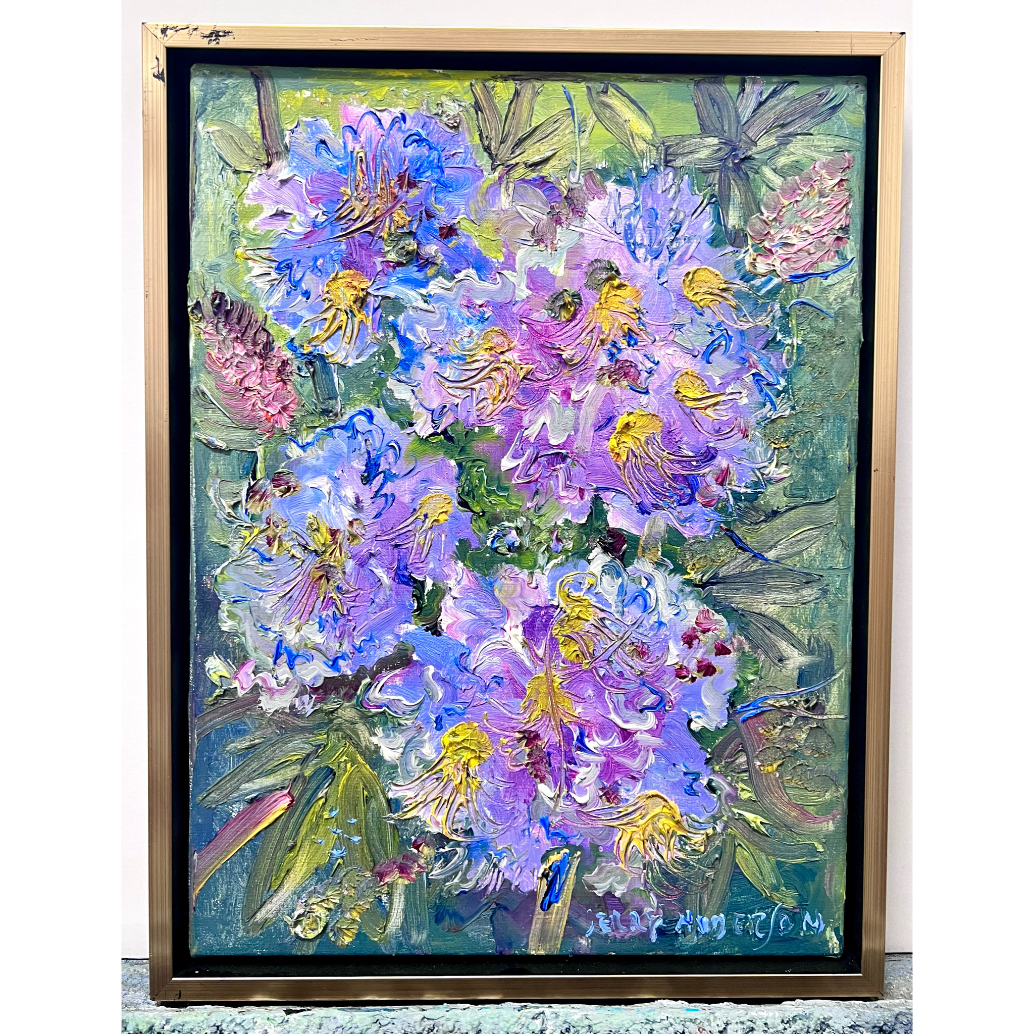 "Blomster" Olja på duk av Jerry Andersson.  33x44cm