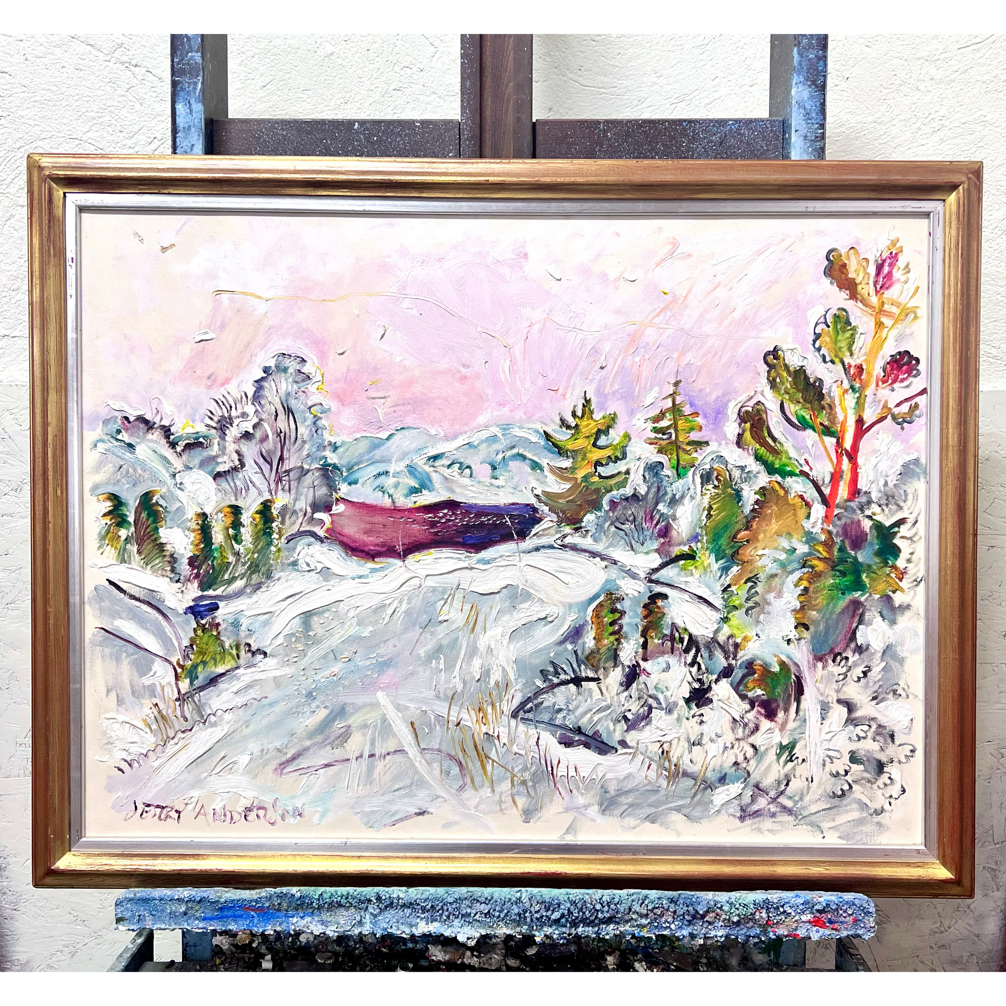 "Vinter i Bohuslän" Olja på duk av Jerry Andersson.  92x71 cm