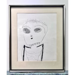 "Pojken" Ramad teckning av Agneta Granstad.  51x60 cm