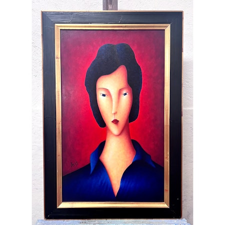 "Femme" Olja på duk av Ralf Arzt 65x98 cm