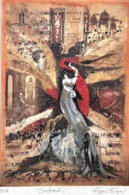 "Salomé" Etsning av Nissan Engel, signerad. 33x45 cm.