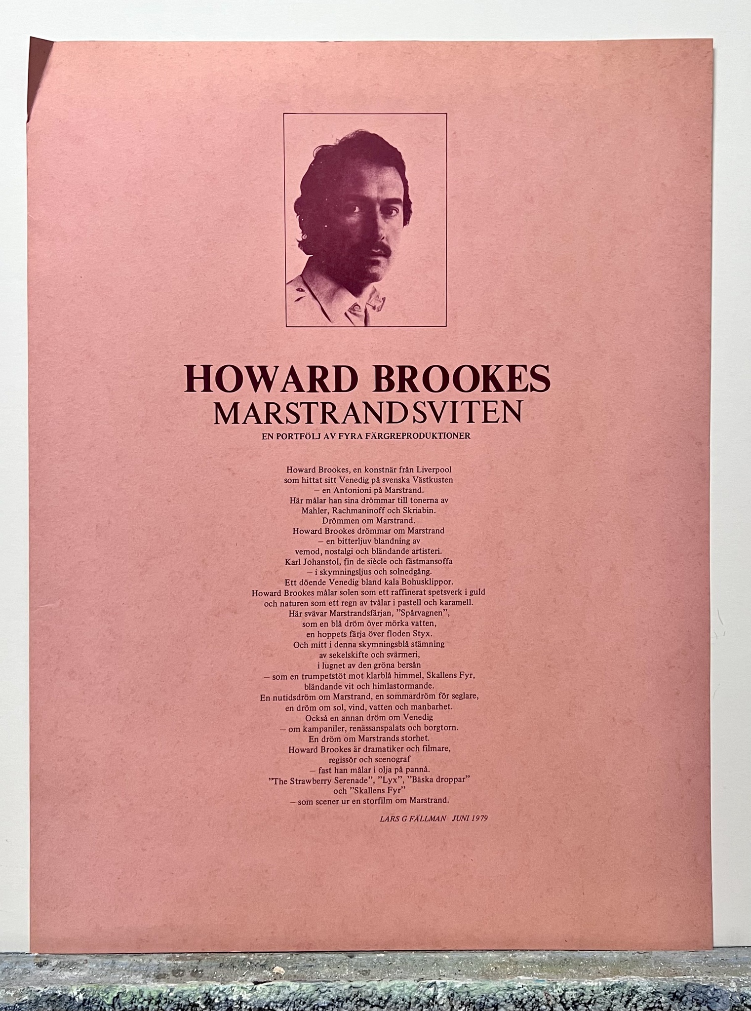 "Bäska Droppar" Reproduktion av Howard Brookes ur Marstrandssviten. 45x60 cm