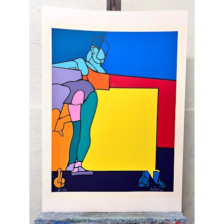 "Senza Titolo" Serigrafi av Valerio Adami. 70x95
