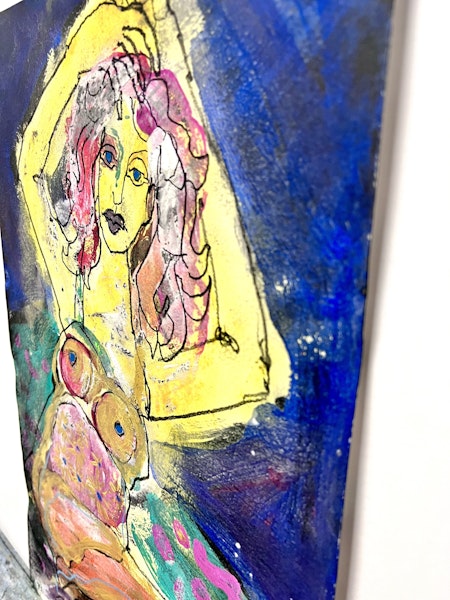 "Gyllene kvinna" Akvarell av Uffe B. 50x32 cm