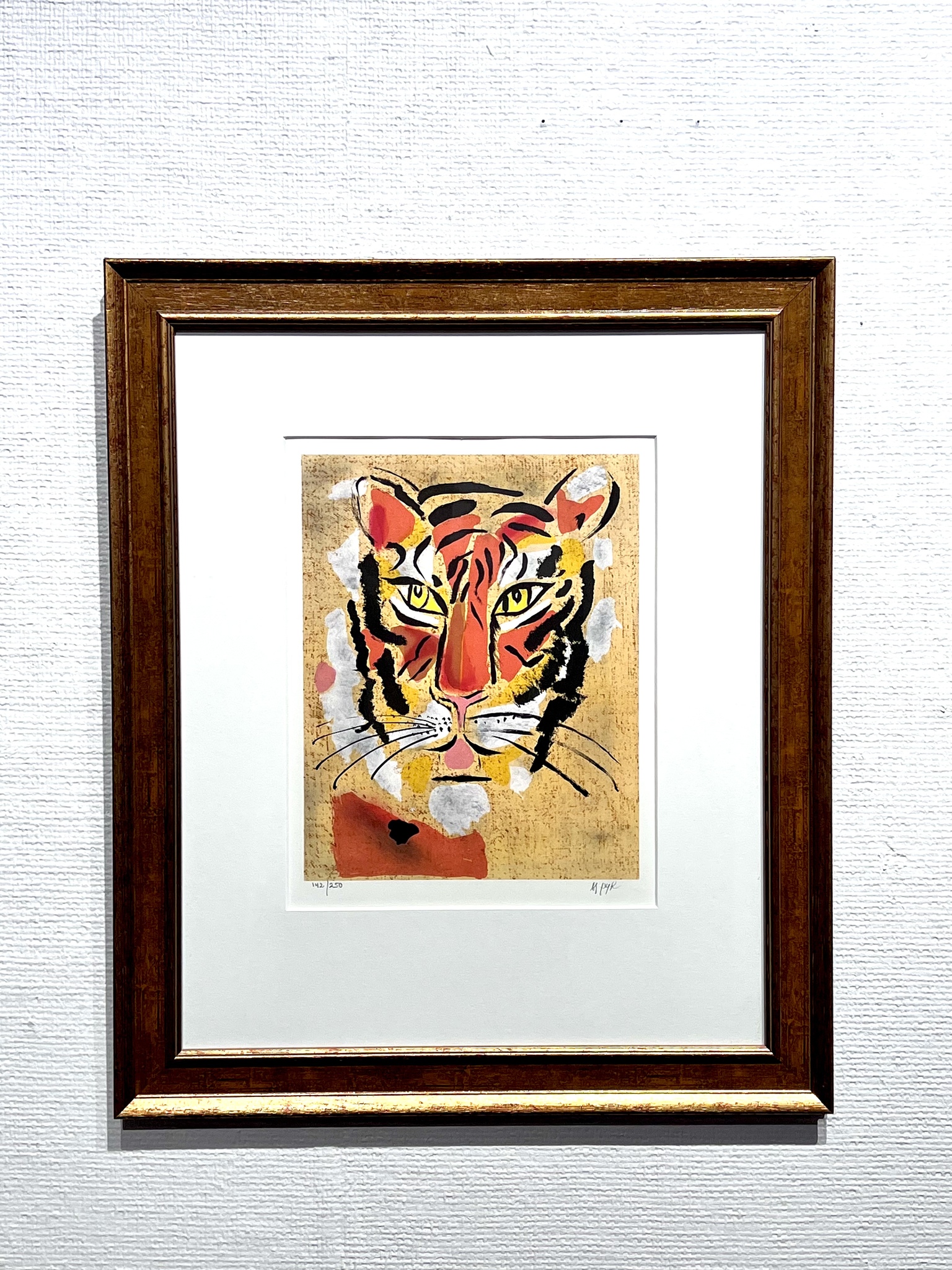 "Tiger" färglitografi av Madeleine Pyk. 43,5x51 cm