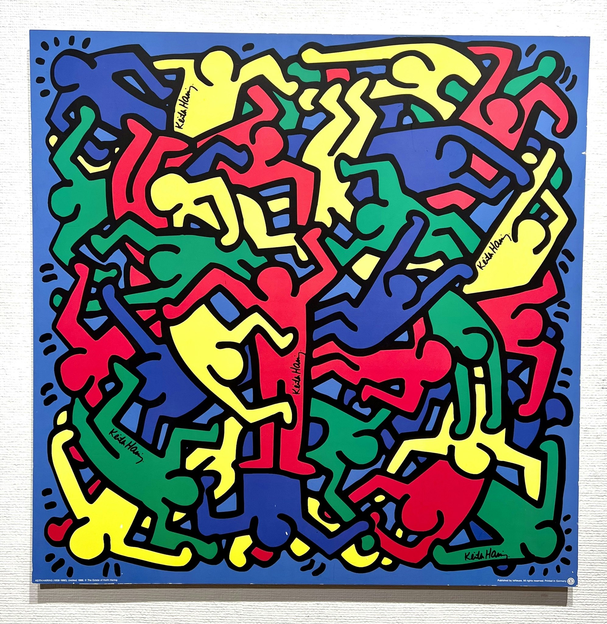 "Untitled" Affisch av Keith Haring på pannå. 78x78 cm