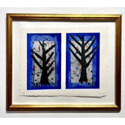 "Arbre sur bleu" Etsning av James Coignard. 75x62 cm