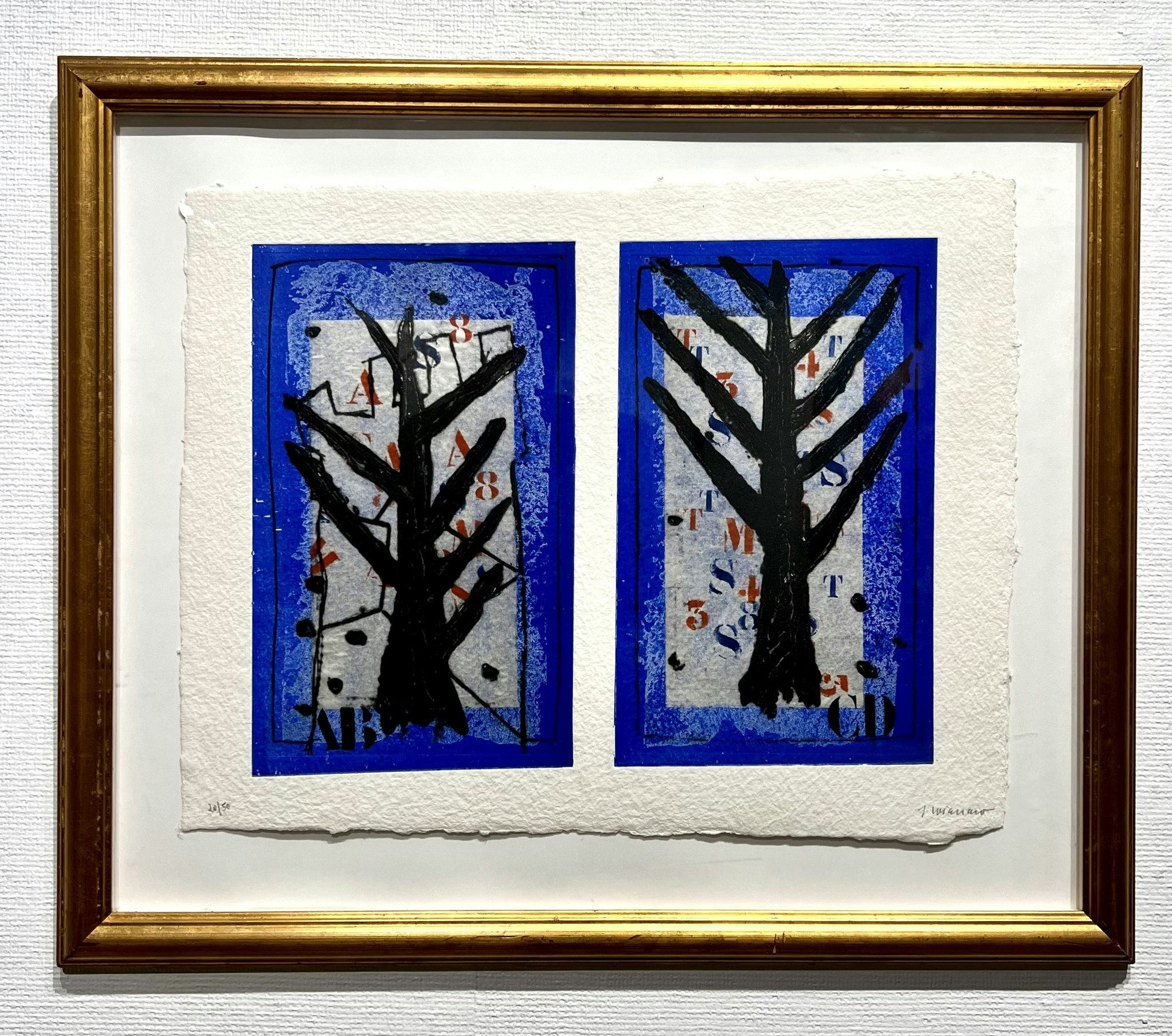 "Arbre sur bleu" Etsning av James Coignard. 75x62 cm