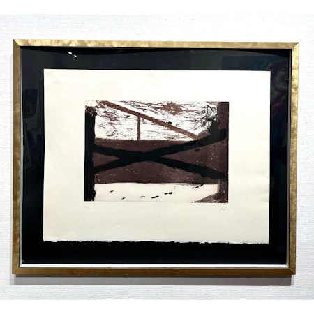 "Le Lit" Färgetsning av Antoni Tàpies. 96x80 cm